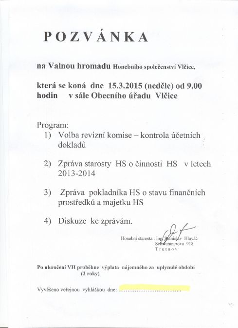 pozvánka